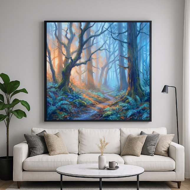 Misty Forest Mystic Path  - Pastel Painting Style Poster (Skapare uppladdad)