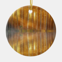 Misty Forest Scene Julgransprydnad Keramik