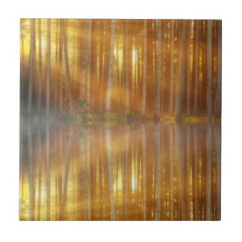 Misty Forest Scene Kakelplatta