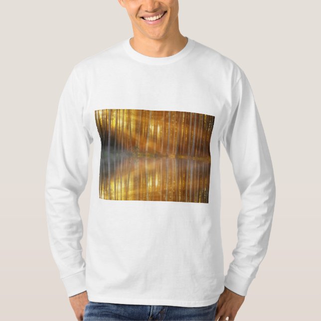 Misty Forest Scene T Shirt (Framsida)