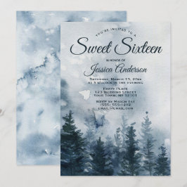 Misty Forest Sweet sixteen Inbjudningar