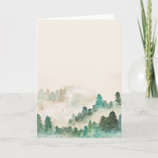 Misty Forest Watercolor Greeting Cards Kort