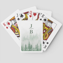 Misty Forest Wedding Favor Initial Casinokort