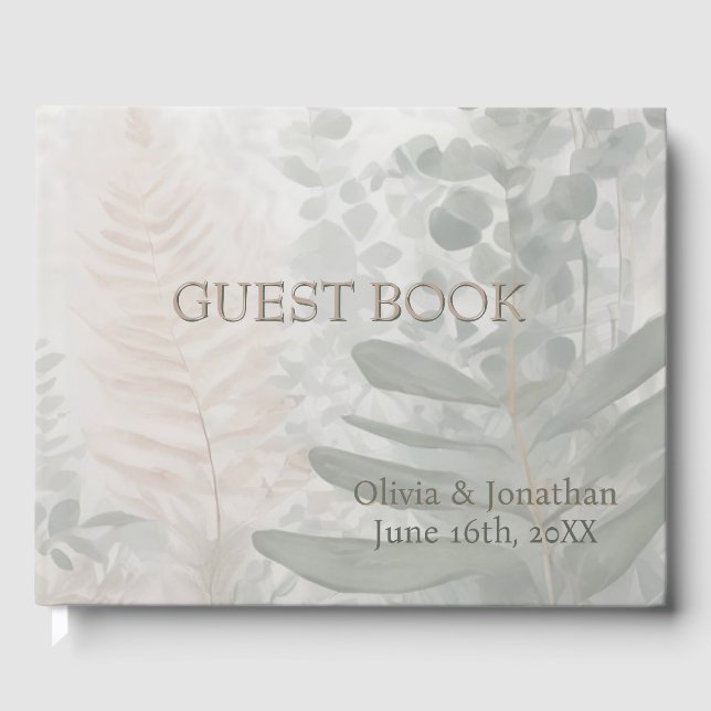 Misty Forest Wedding Guest Book Gästböcker (Framsida)