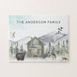Misty Forest | Woodland Wilderness Jigszle Puzzle Pussel<br><div class="desc">Med en handmålad skogsmiljö med trädjur. Anpassa med anpassningsbarna. Det kommer att bli en dyrbar keepsaké. Lägg till anpassningsbarnas ordalydelse i den här designen genom att använda rutorna "Redigera den här designmallen" på objektets höger eller klicka på den blå "Anpassa den" om du vill ordna texten, ändra typsnitt och färg...</div>