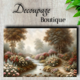 Misty Garden Stream Decoupage