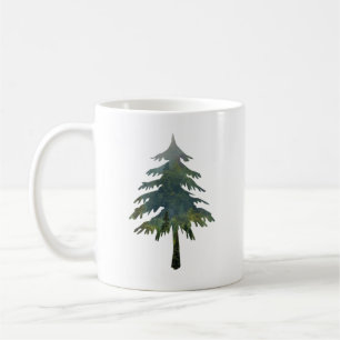 Misty gräs träd in i vild-skogen kaffemugg