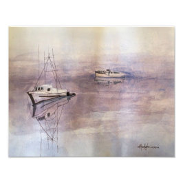 MISTY HARBOR BOATS Photo Print Fototryck