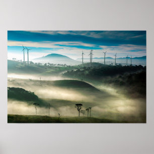 Misty Highlands Vind Farm Sri Lanka Poster