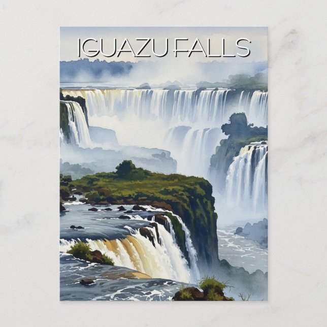 Misty Iguazu Falls Argentina Vykort (Framsida)