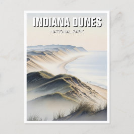 Misty Indiana Dunes National Park Travel Vykort