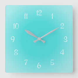 Misty Kant Aqua Blue Frosted Soft Färg Fyrkantig Klocka