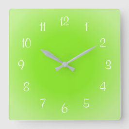Misty Kant Grönt Frostat Design Soft Färg Fyrkantig Klocka