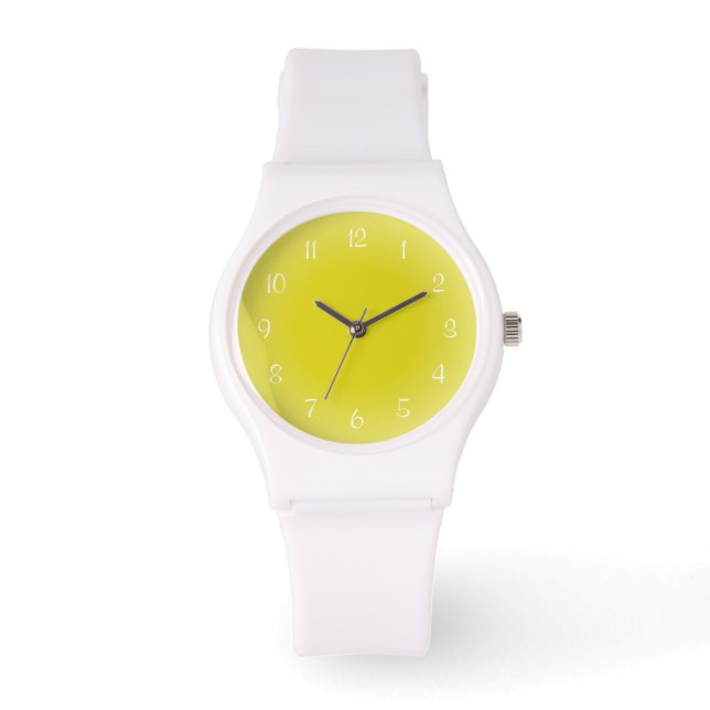 Misty Kant Gult Frostat Design Soft Färg Armbandsur (Framsida)