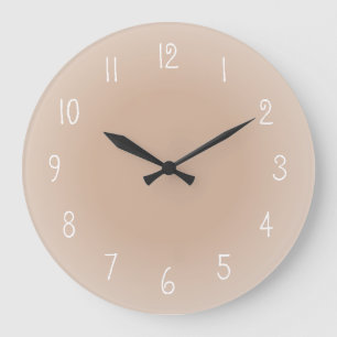 Misty Kant Rosy Beige Frosted Design Färg Chock Stor Klocka