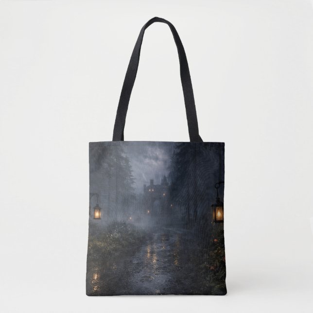 Misty Lantern Lake Totebag Tygkasse (Framsida)