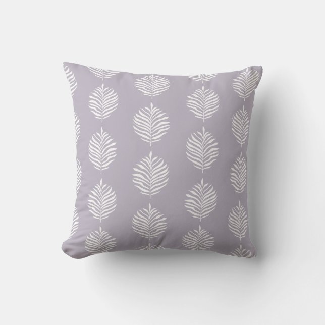 Misty Lilac Handflatan vid kusten Löv vid Mönster Kudde (Framsida)