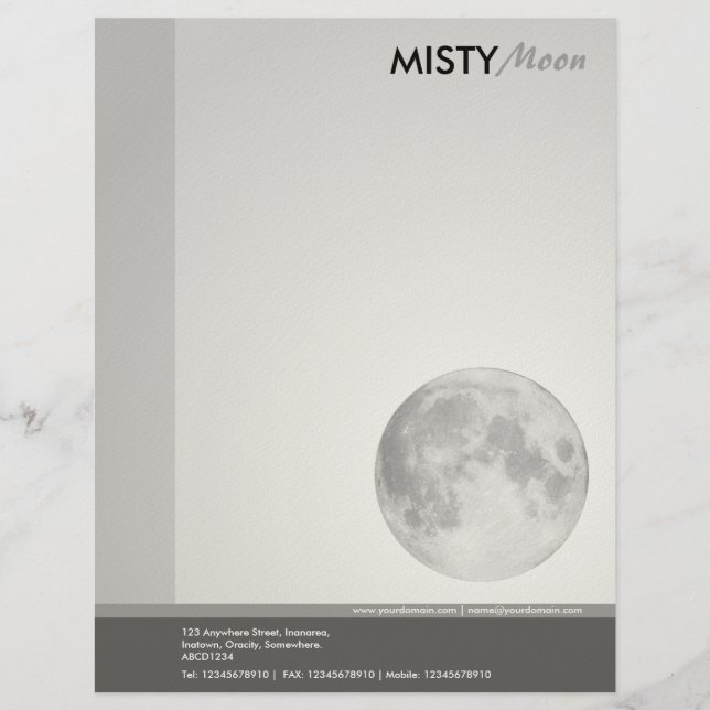Misty Måne (Felt Papper) Brevhuvud (Framsida)