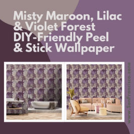 Misty Maroon, Lilac & Violet Forest Peel and Stick