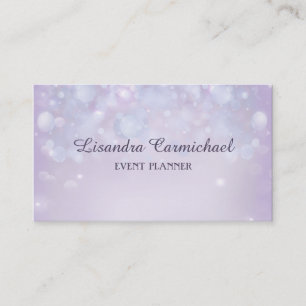 Misty Mauve Bokeh Event Planner-Affärskort Visitkort