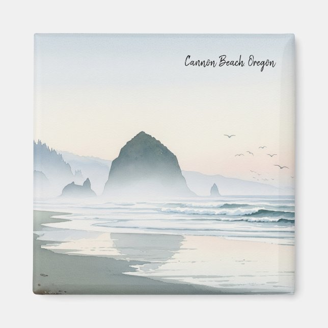 Misty Morgon Cannon Beach Oregon Magnet (Framsidan)
