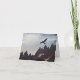 Misty Morgon i bergen Notecard Helgkort