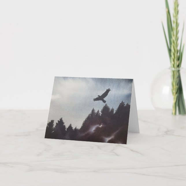 Misty Morgon i bergen Notecard Helgkort (Framsida)