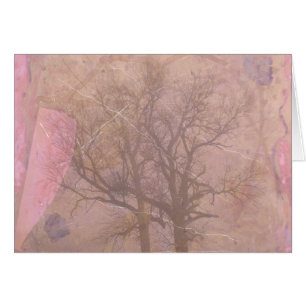 Misty Morgon Träd Digital Art Hälsningskort