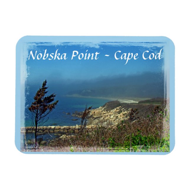 Misty Morgon vid Nobska Point - Cape Cod MORSA Magnet (Horisontell)