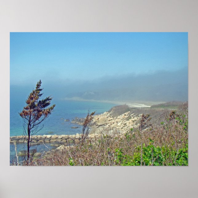 Misty Morgon vid Nobska Point - Cape Cod MORSA Poster (Framsidan)
