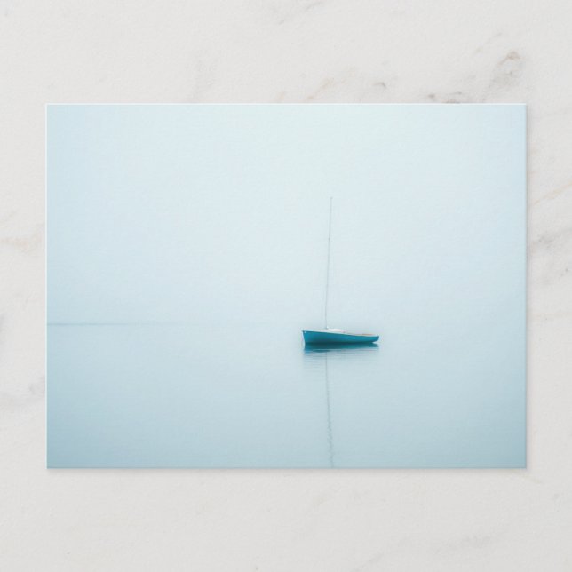 Misty morgonsegelbåt, Cape Cod Vykort (Framsida)