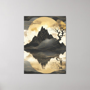 Misty Mountain Black & Guld Canvastryck