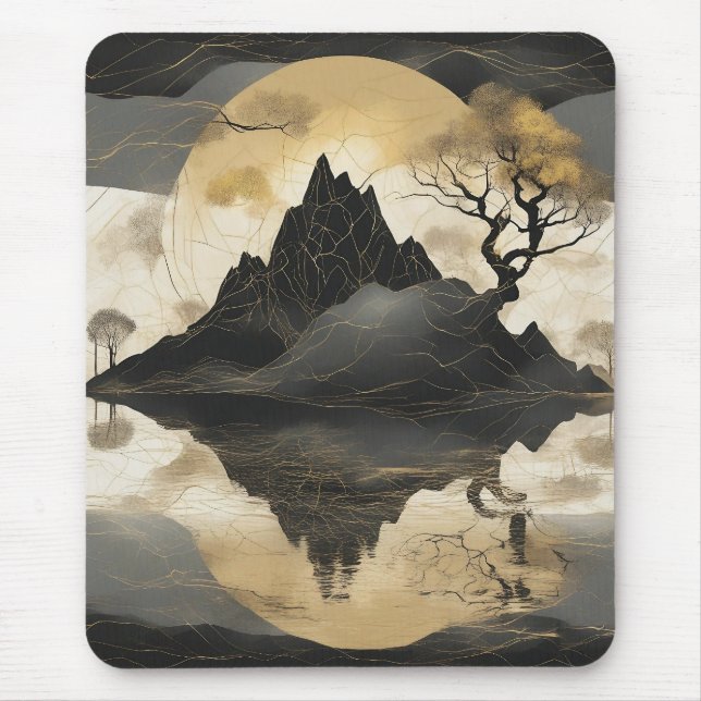 Misty Mountain Black & Guld Musmatta (Framsidan)