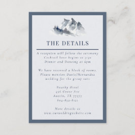 Misty Mountain Blue Grått White Elegant Gräns Tilläggskort