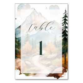 Misty Mountain Bröllop Bordsnummer