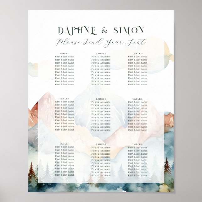 Misty Mountain Bröllop Poster (Framsidan)