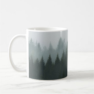 Misty Mountain Forest Autumn Fog Kaffemugg