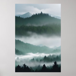 Misty Mountain Forest Poster