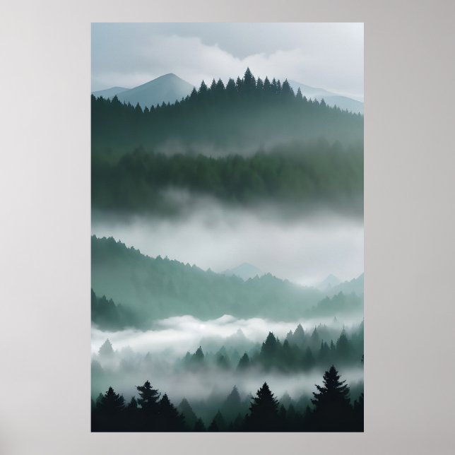 Misty Mountain Forest Poster (Framsidan)