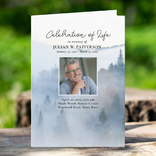 Misty Mountain Gräs Firande of Life Funeral Program