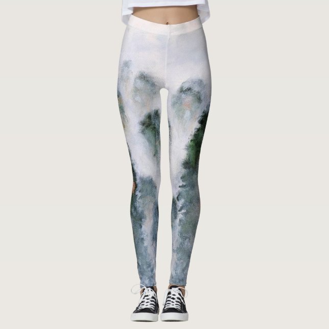 Misty Mountain Peaks Sten Tranquilitet Serenity Ge Leggings (Framsida)