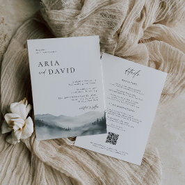 Misty Mountain Rustic Wedding bjudande Inbjudningar
