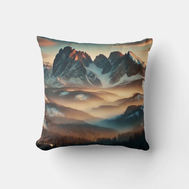 Misty Mountain Throw Pillow Kudde (Framsida)