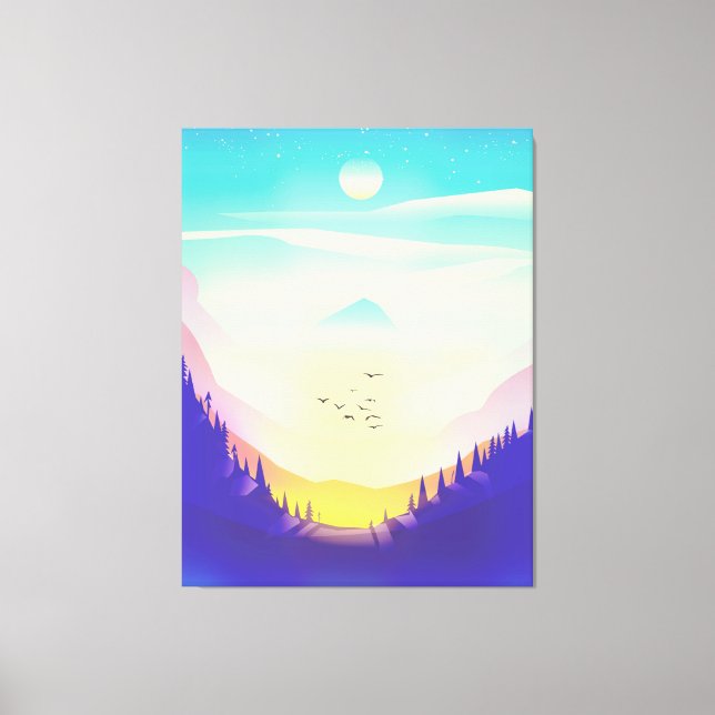 Misty Mountains Canvastryck (Framsida)