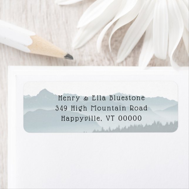 Misty Mountains Returetiketters Returadress Etikett (Insitu)