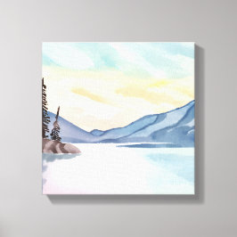 Misty Mountains | Sjö Tahoe Watercolor Canvastryck