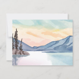 Misty Mountains | Sjö Tahoe Watercolor Vykort