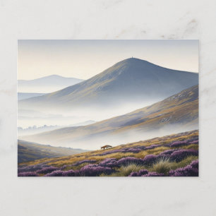 Misty Mourne Mountain Northern Ireland Watercolor Vykort