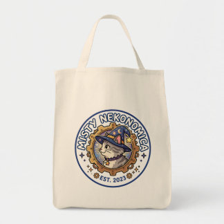 MISTY NEKONOMICA Steampunk Cat Wizard Canvas Tote Tygkasse