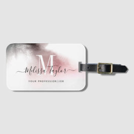 Misty Ombre Rosa and Lila Monogrammed Bagagebricka